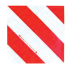 PANNEAU BARRE ROUGE/BLANC CLASS1 423X423