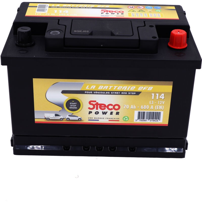 BATERRIE 12v 70ah 680a 278x175x190 Gamme Jaune L3