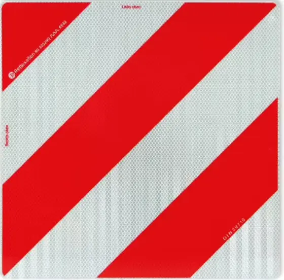 PANNEAU BARRE ROUGE/BLANC CLASS2  423X423