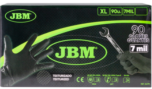 [54179] GANTS NOIRS EN NITRILE T:L 7,0MIL XL X90