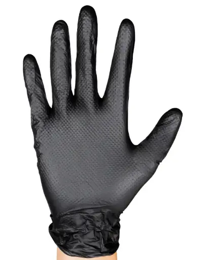 [54177] BOÎTE DE GANTS NOIRS EN NITRILE T:M 7,0MIL (100 GANTS) TEXTURE DIAMANT