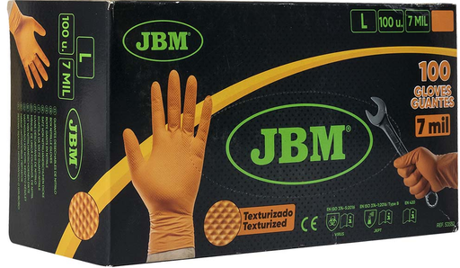 [53552] GANTS ORANGES NITRILE TAILLE L X100