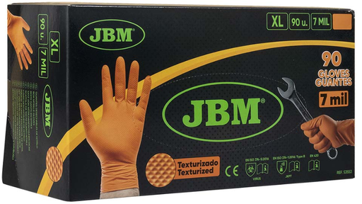 [53553] GANTS ORANGES NITRILE TAILLE XL X90